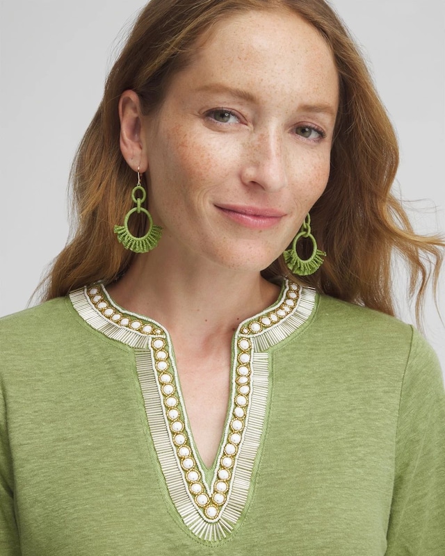 Linen Embellished Tunic - image 4